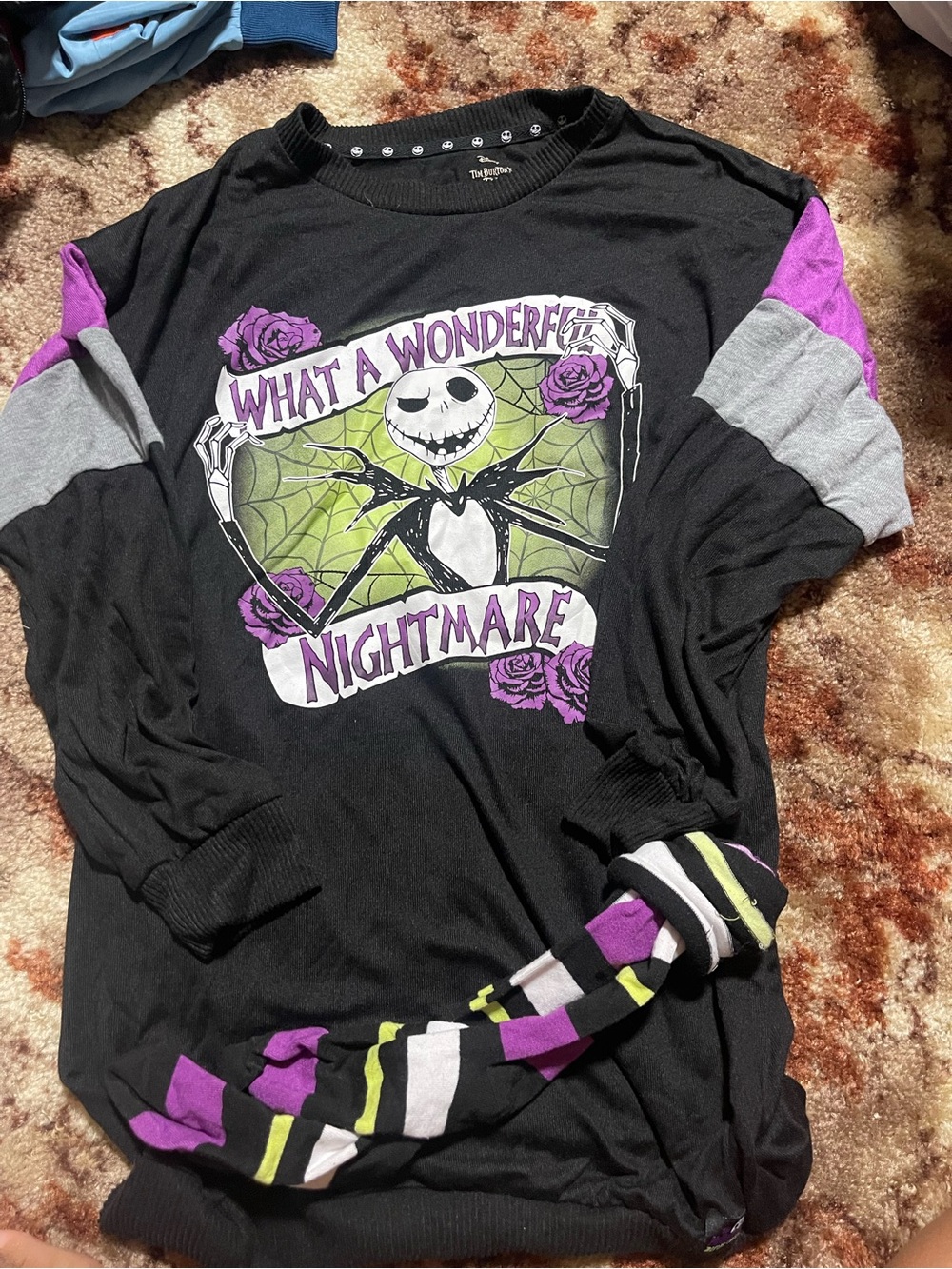 Disney NBC Night Shirt PJ with Socks Set Nightmare Before Christmas Jack Skellin